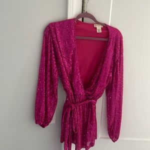 COPY - Hot pink sparkly romper!